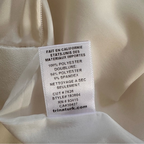 Trina Turk Ivory Bridal Jumpsuit Size 6 Civil Wedding Rehearsal Dinner - Picture 11 of 16